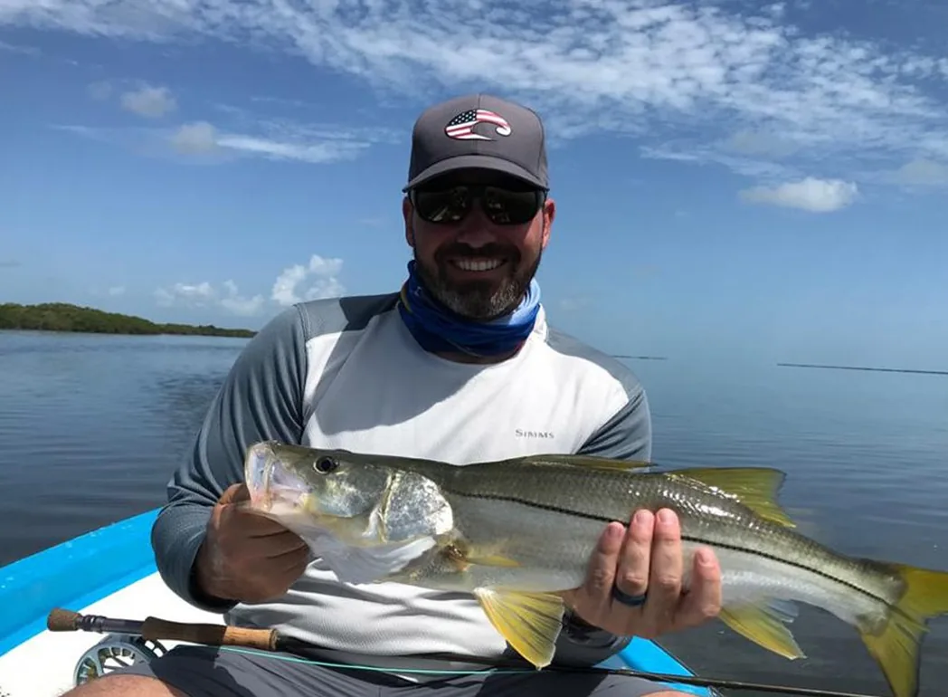 Tarpon caught while fly fishing Cancun Lagoon