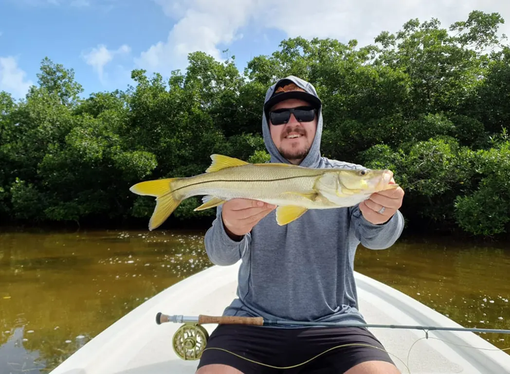 Snook caught while fly fishing Isla Blanca