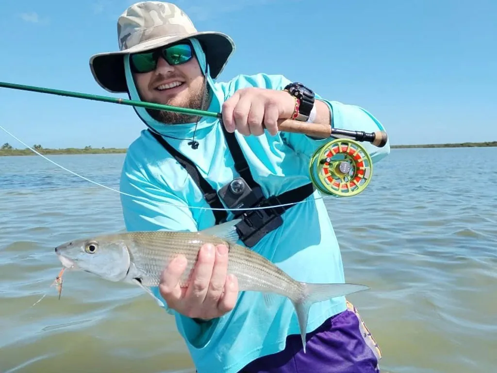 Bonefish caught while fly fishing in Cozumel