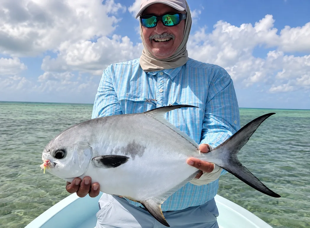 Permit caught on fly in Ascension Bay